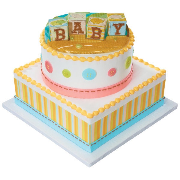 SAFARI BABIES Cake Topper Baby Shower Blocks Hippo Lion Cake Decoration Decoset