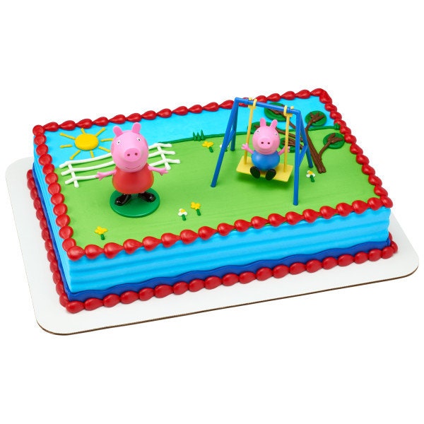 PEPPA PIG Cake Topper Swing Set Birthday Party George Cake Decoration Decoset