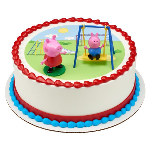 PEPPA PIG Cake Topper Swing Set Birthday Party George Cake Decoration Decoset