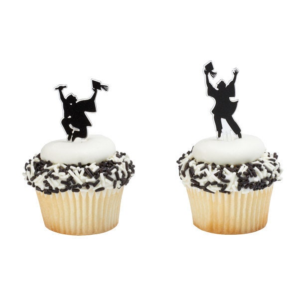 ACHIEVE YOUR DREAMS Cupcake Picks (12) Graduation Graduate Party Decoration Rings