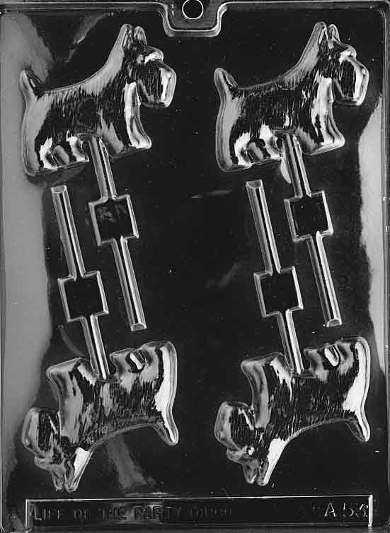 SCOTTY DOG LOLLY Sucker Chocolate Candy Mold