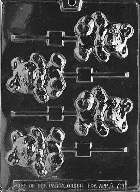 TEDDY BEAR LOLLY Animal Sucker Chocolate Candy Mold