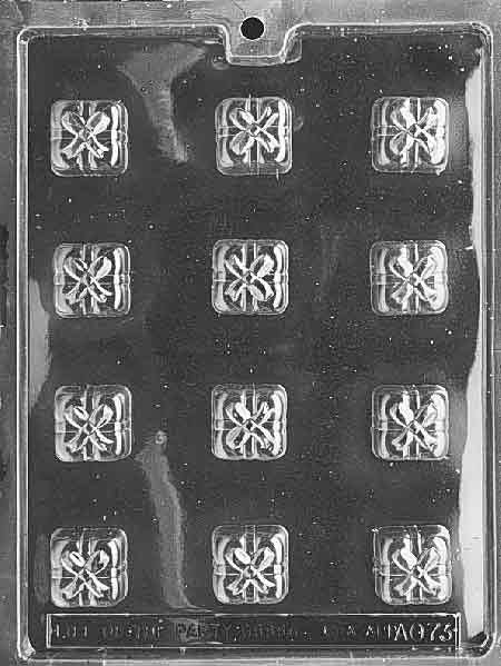 SQUARES with BOWS Chocolate Candy Mold