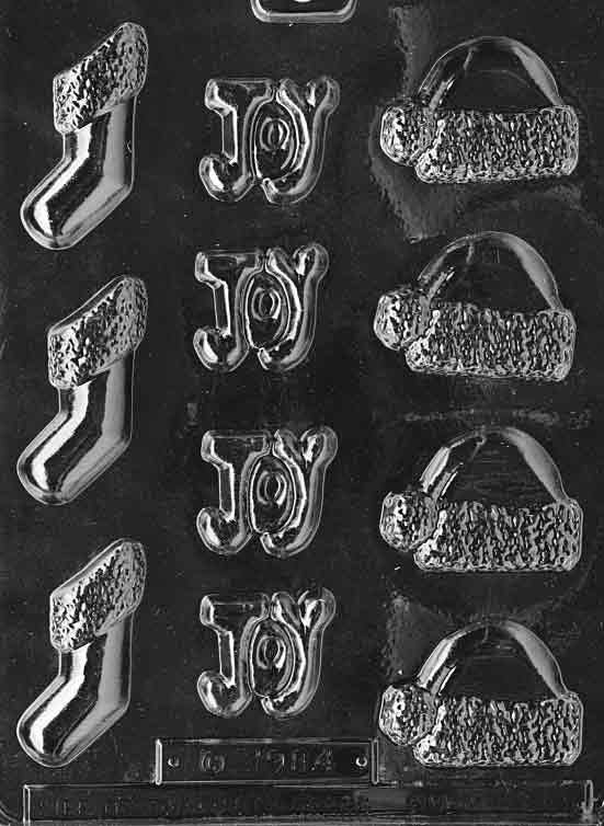 CHRISTMAS JOY ASSORTMENT Christmas Chocolate Candy Mold Craft Supply