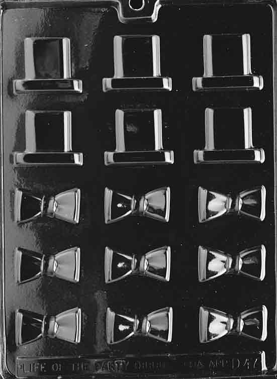 BLACK TIE And HAT Bite Size Chocolate Candy Mold Craft Supply