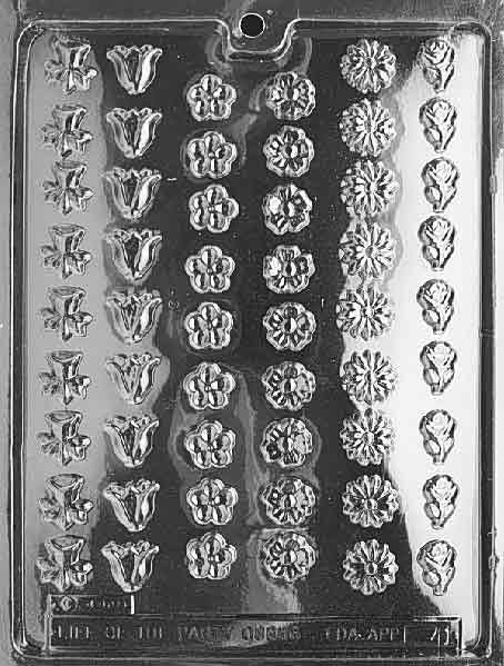 SMALL ASSORTED FLOWERS Chocolate Candy Mold Craft Supply