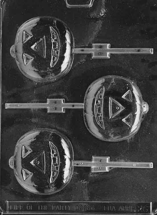 JACK O LANTERN Large Lolly Halloween Sucker Chocolate Candy Mold Craft Supply