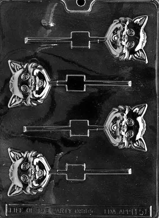 CAT HEAD LOLLY Halloween Sucker Chocolate Candy Mold