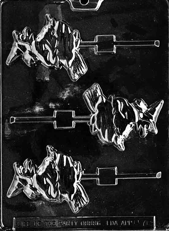 WITCH ON BROOM Lolly Halloween Sucker Chocolate Candy Mold