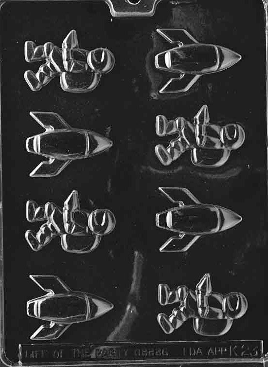 SPACEMAN AND ROCKETS Chocolate Candy Mold