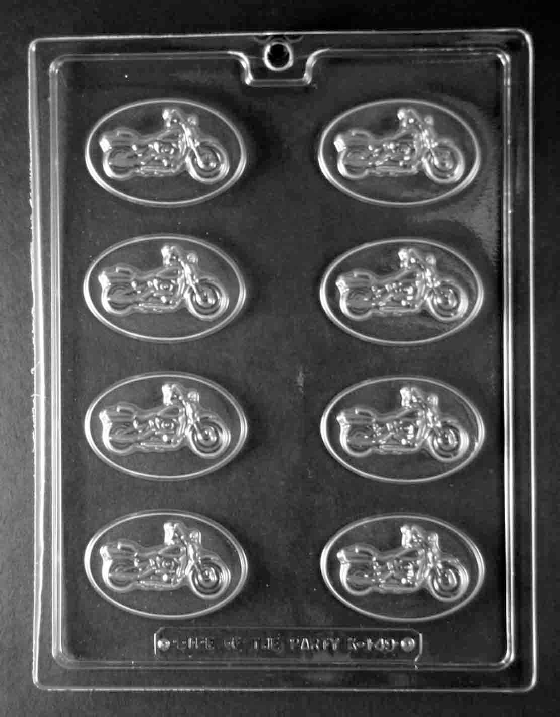 MOTORCYCLE Bite Size Oval Chocolate Candy Mold