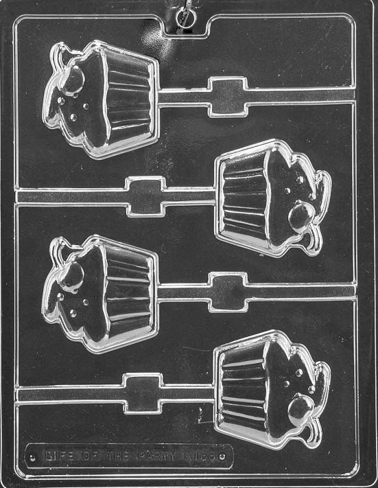 CUPCAKE WITH CHERRY Lolly Sucker Chocolate Candy Mold