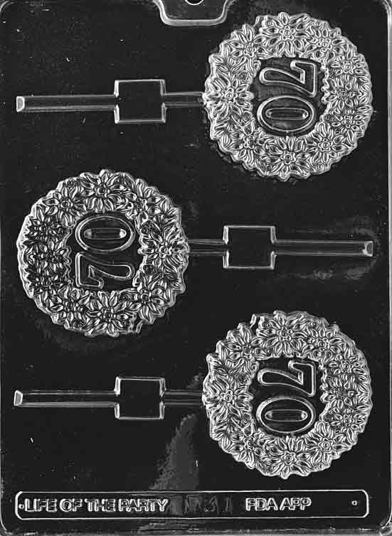 70TH ANNIVERSARY LOLLY Sucker Chocolate Candy Mold