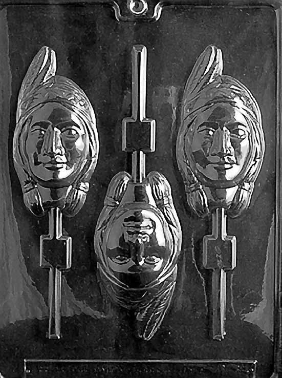 INDIAN HEAD GIRL Lolly Thanksgiving Sucker Chocolate Candy Mold