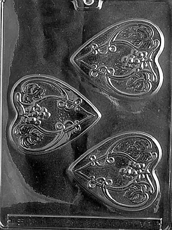 HEARTS WITH VINES Valentines Chocolate Candy Mold Craft Supply