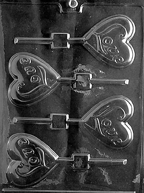 LOVE HEART LOLLY Valentines Sucker Chocolate Candy Mold