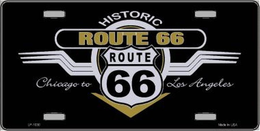 ROUTE 66 Shield & Wing Metal License Plate Craft Supply