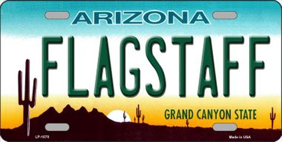 FLAGSTAFF ARIZONA State Background Metal License Plate