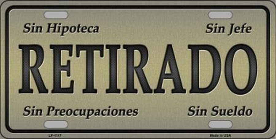 RETIRADO Metal License Plate