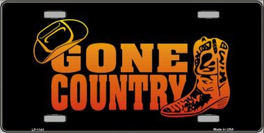 GONE COUNTRY Metal License Plate