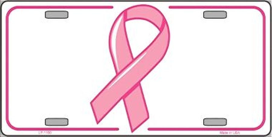 BREAST CANCER RIBBON Awareness Metal License Plate