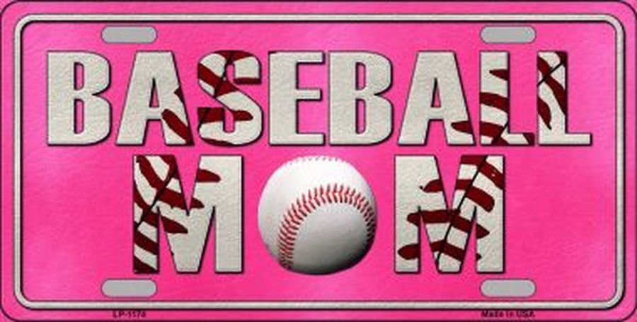 BASEBALL MOM Metal License Plate Craft Supply