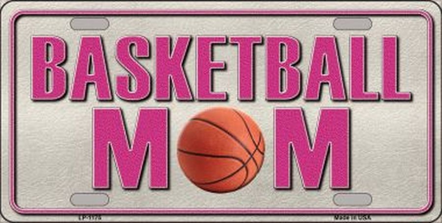 BASKETBALL MOM Metal License Plate