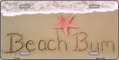 BEACH BUM Metal License Plate
