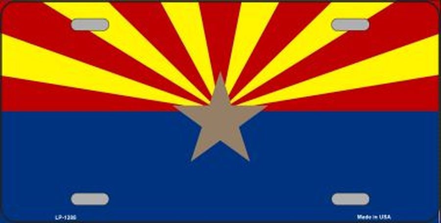ARIZONA STATE FLAG Small Star Metal License Plate