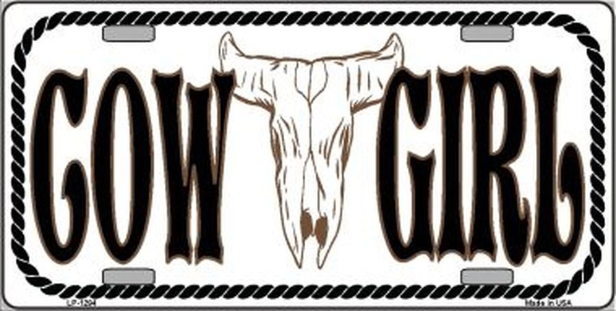 COWGIRL Metal License Plate Craft Supply