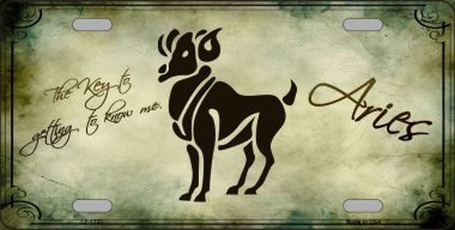 ARIES ZODIAC Metal License Plate
