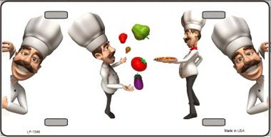 CARTOON CHEF Cooking Metal License Plate Craft Supply