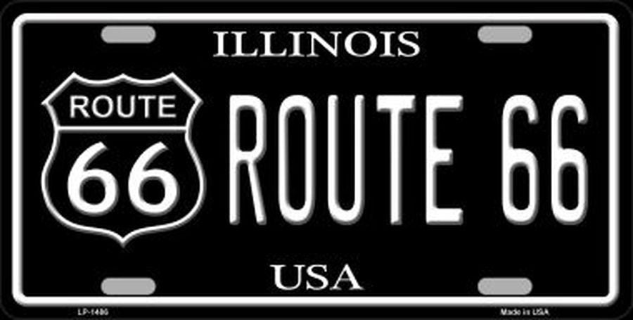 ROUTE 66 Illinois Metal License Plate