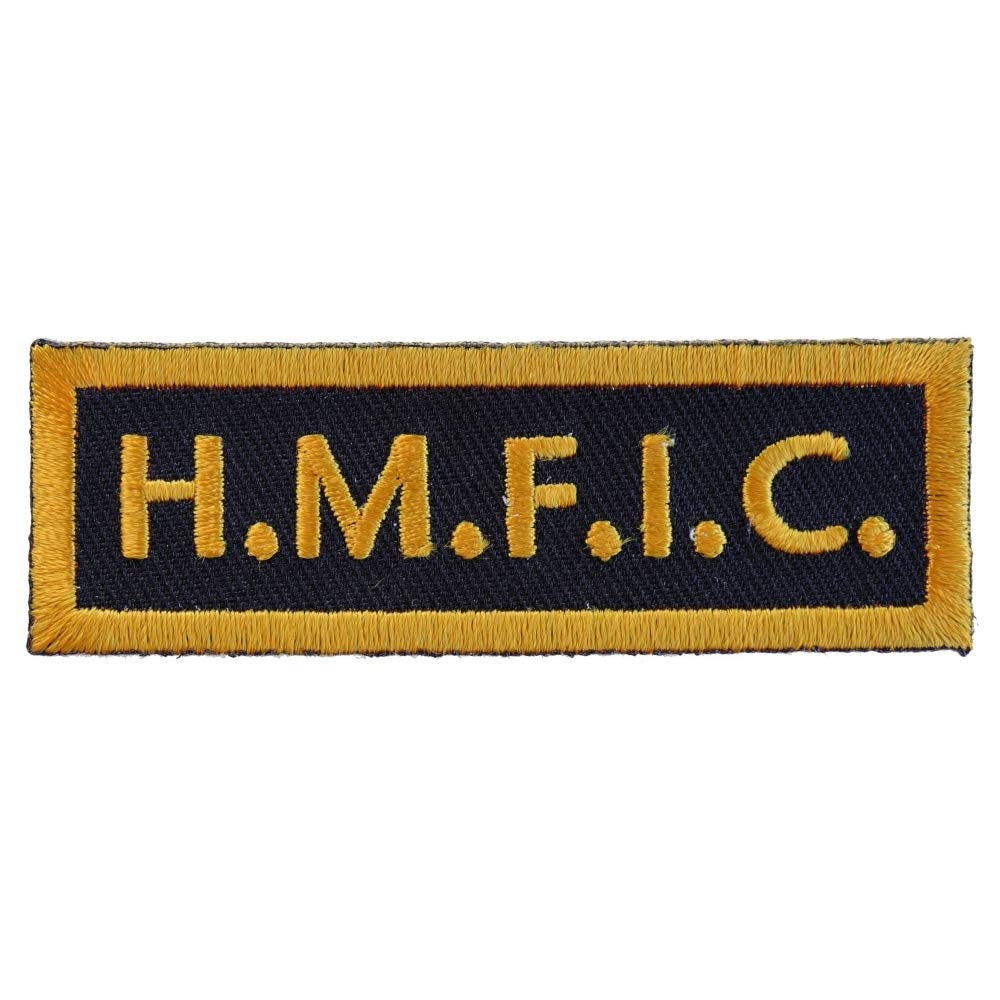 HMFIC Head Mother F'er In Charge Funny Motorcycle Biker Embroidered Patch