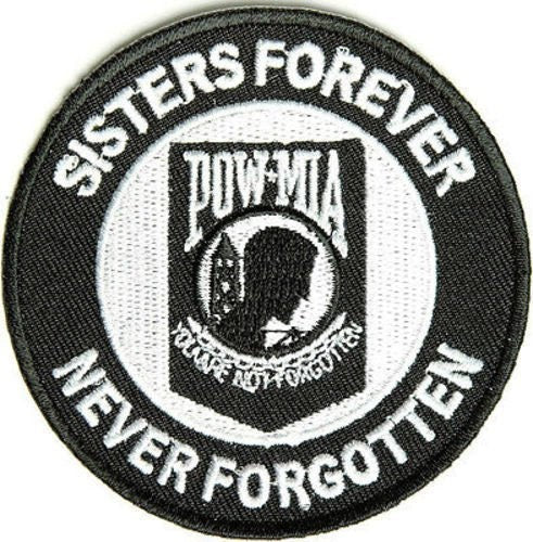 POW MIA Sisters Forever Never Forgotten Round Embroidered Patch