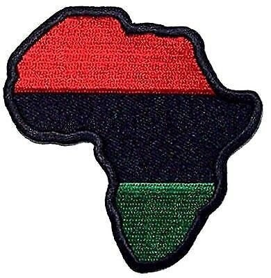 AFRICA MAP FLAG Red Black Green Country Embroidered Patch Craft Supply