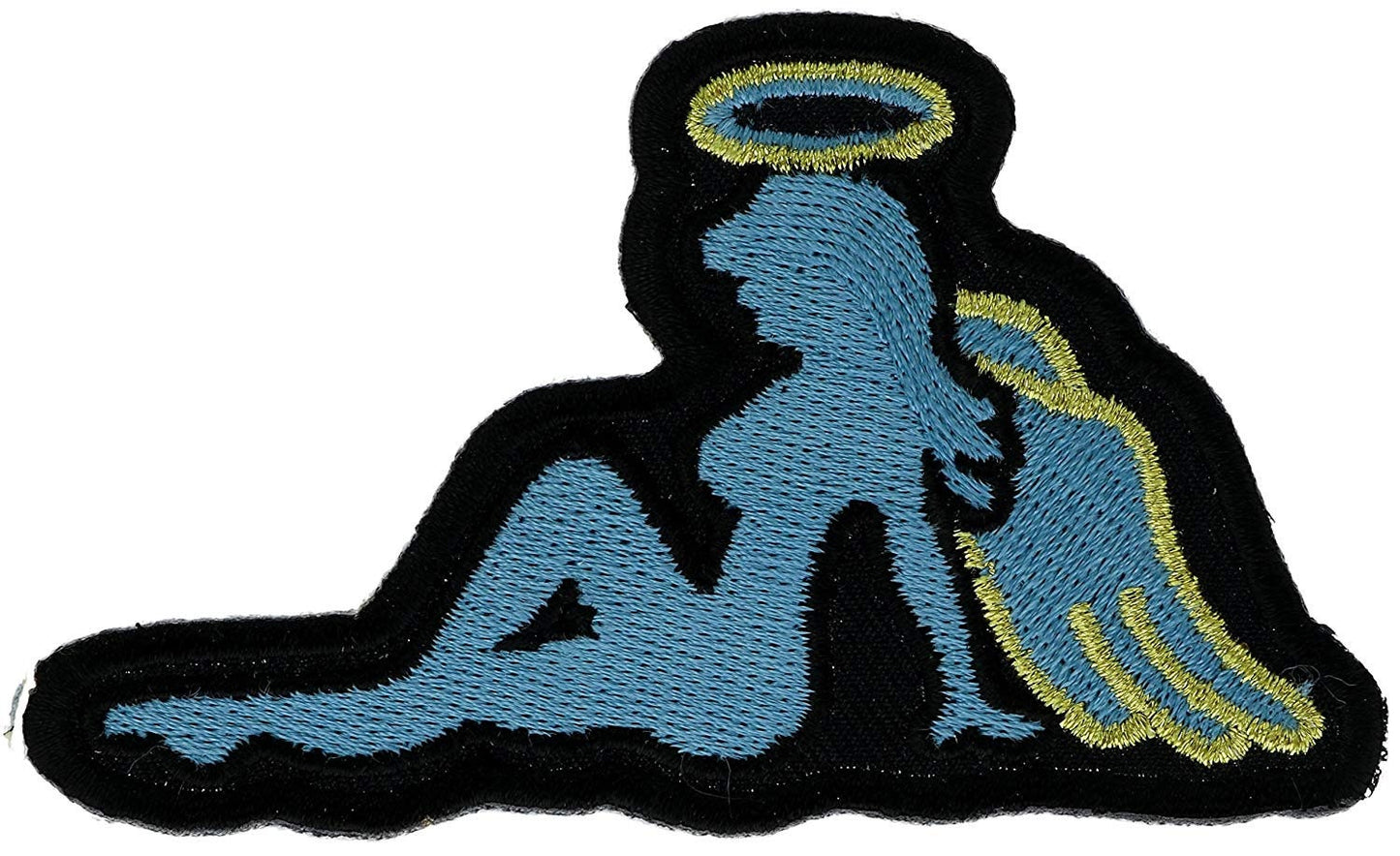 ANGEL GIRL Blue Motorcycle Biker Embroidered Patch Craft Supply