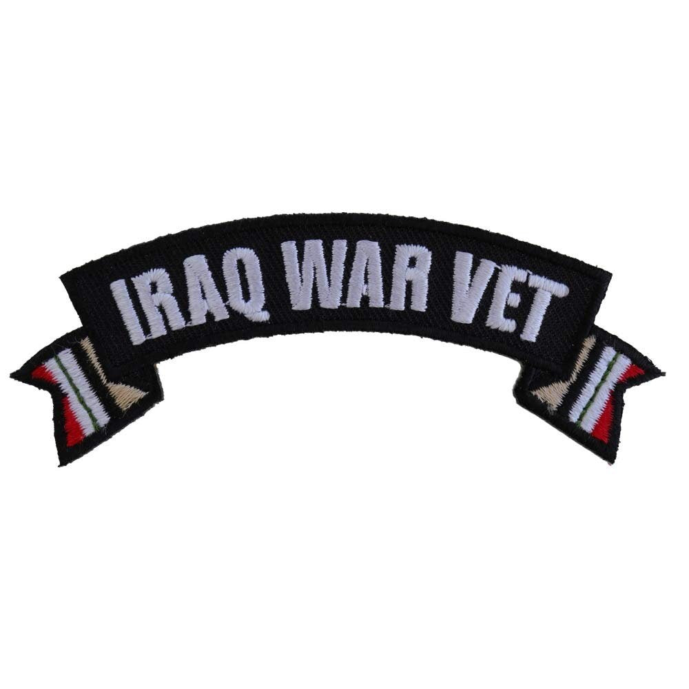 IRAQ WAR VET Small Ribbon Rocker Military Embroidered Patch