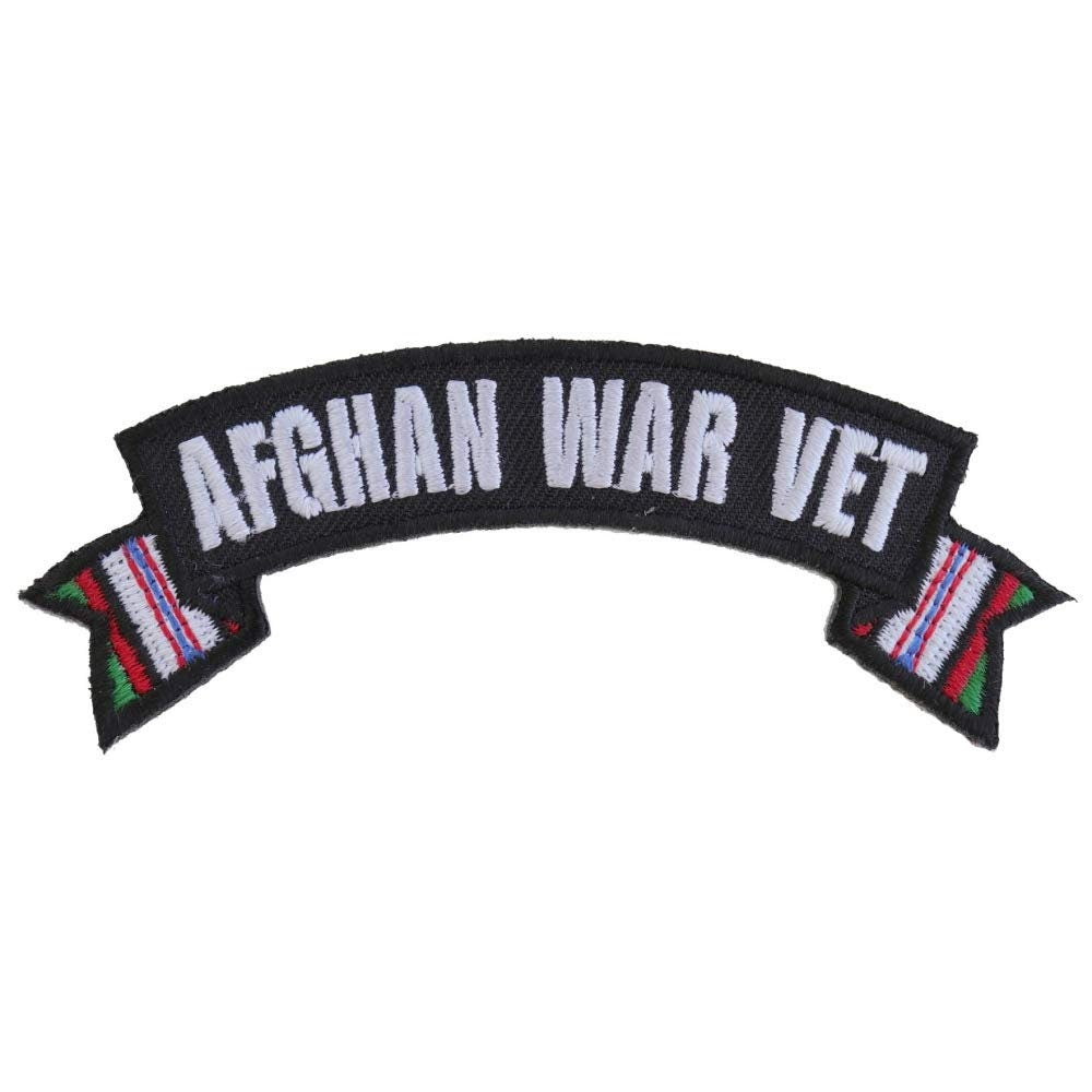 AFGHAN WAR VET Small Ribbon Rocker Military Embroidered Patch