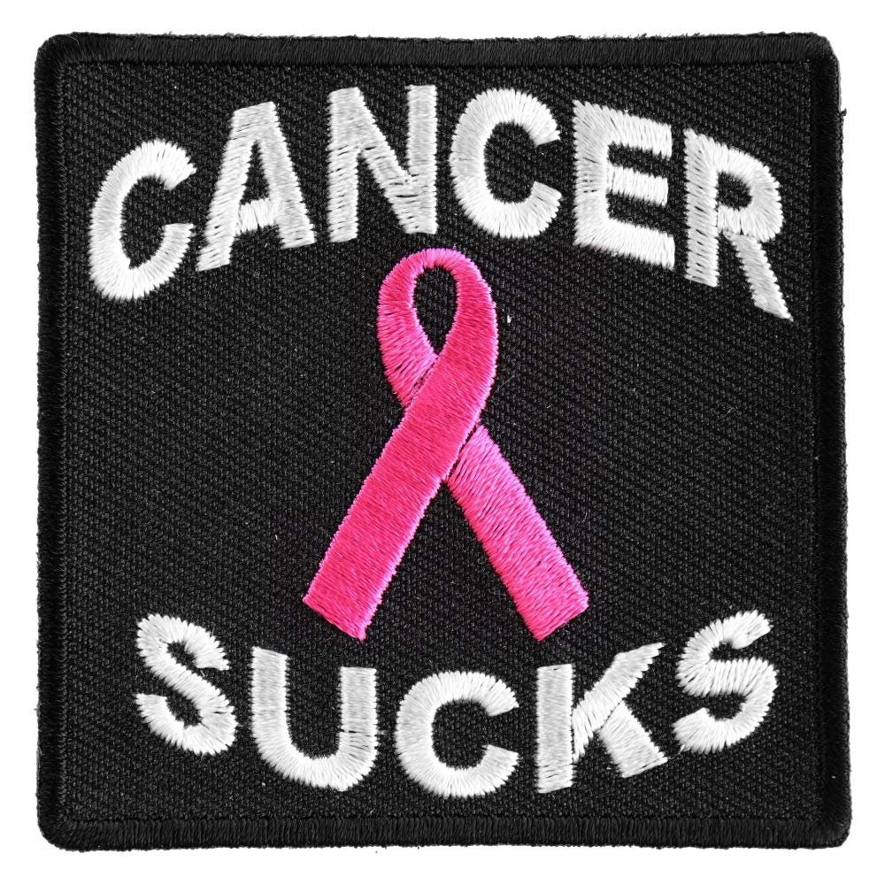CANCER SUCKS Pink Ribbon Awareness Embroidered Patch