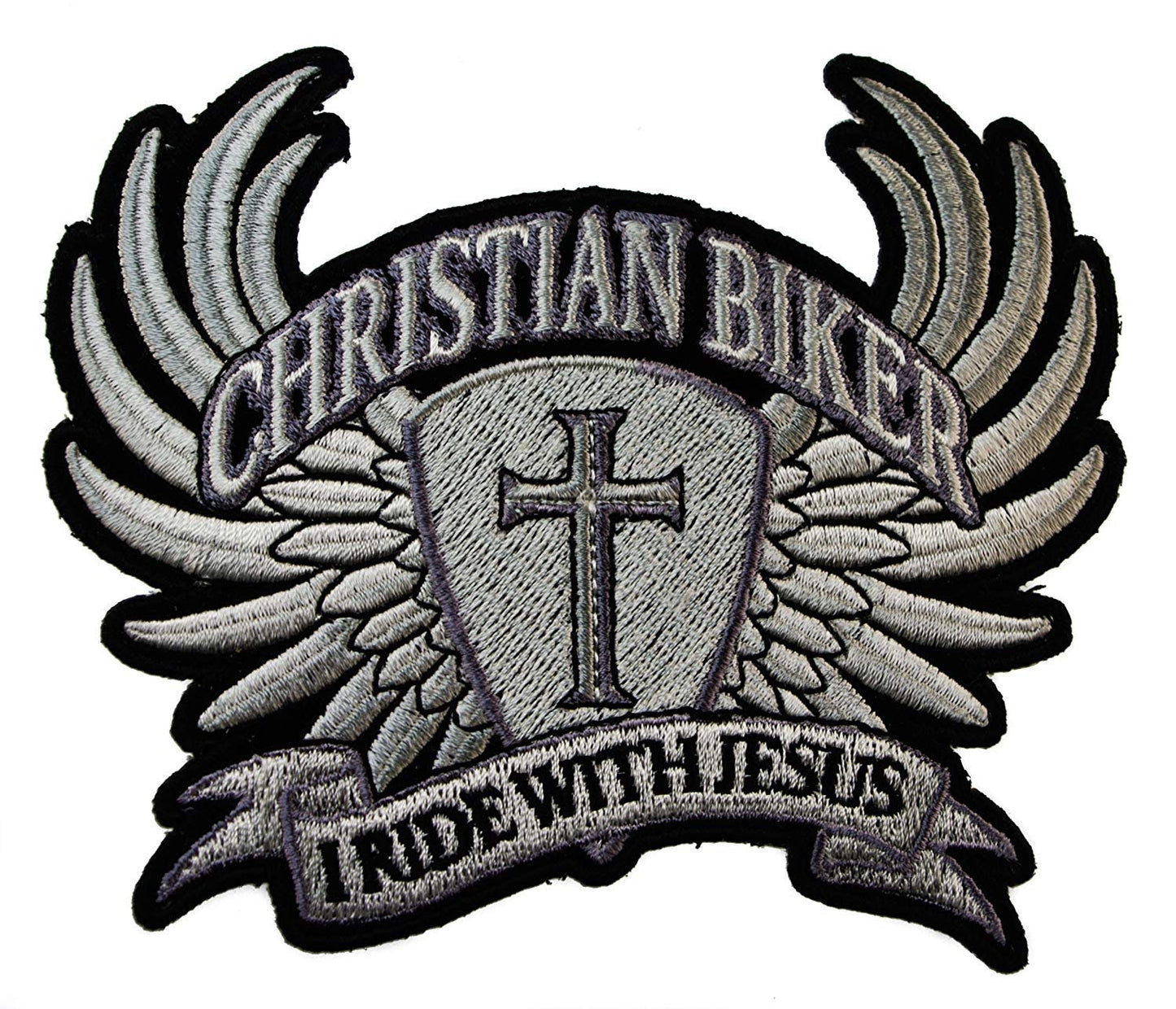 I RIDE WITH JESUS Christian Biker Motorcycle Embroidered Patch