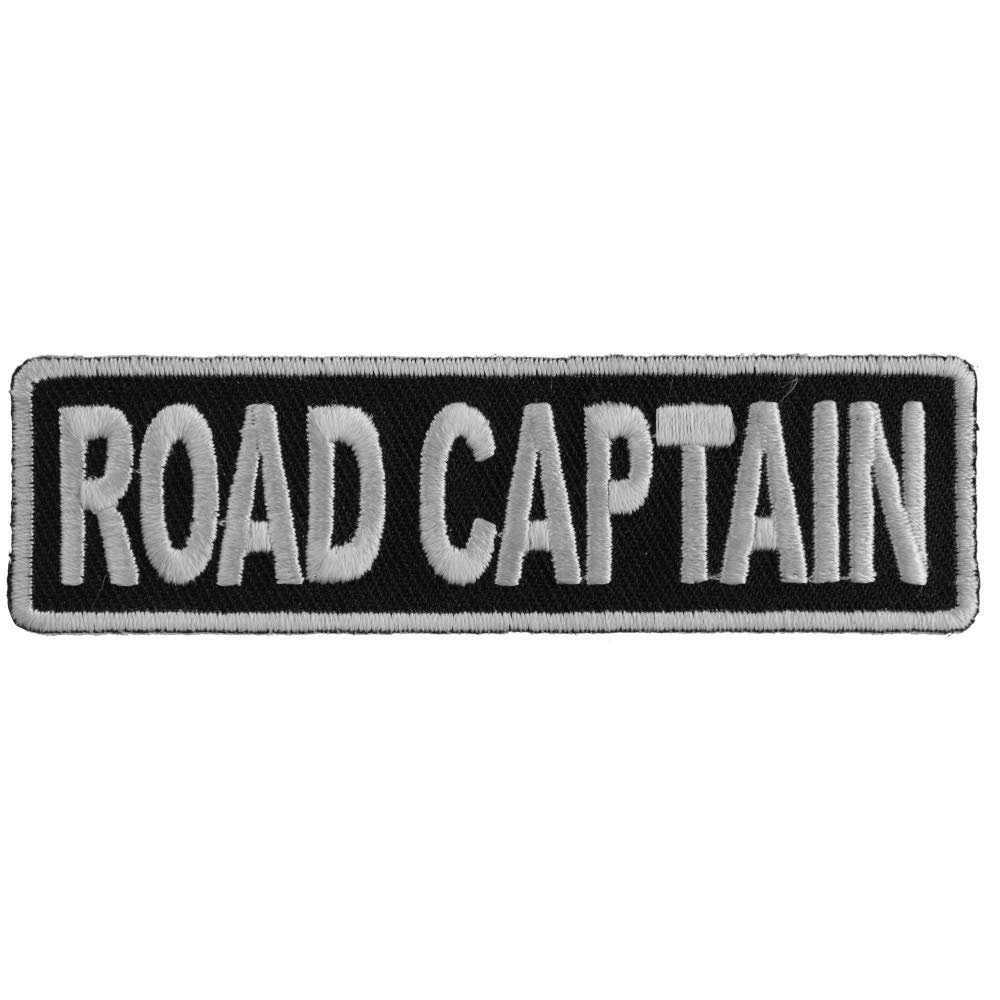 ROAD CAPTAIN White Biker Motorcycle Embroidered Patch