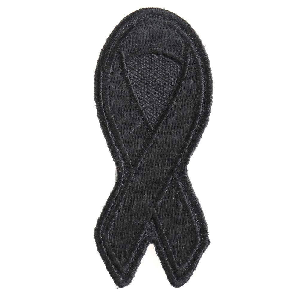 BLACK RIBBON Lost Soldiers Mourning Melonoma Awareness Motorcycle Biker Patch