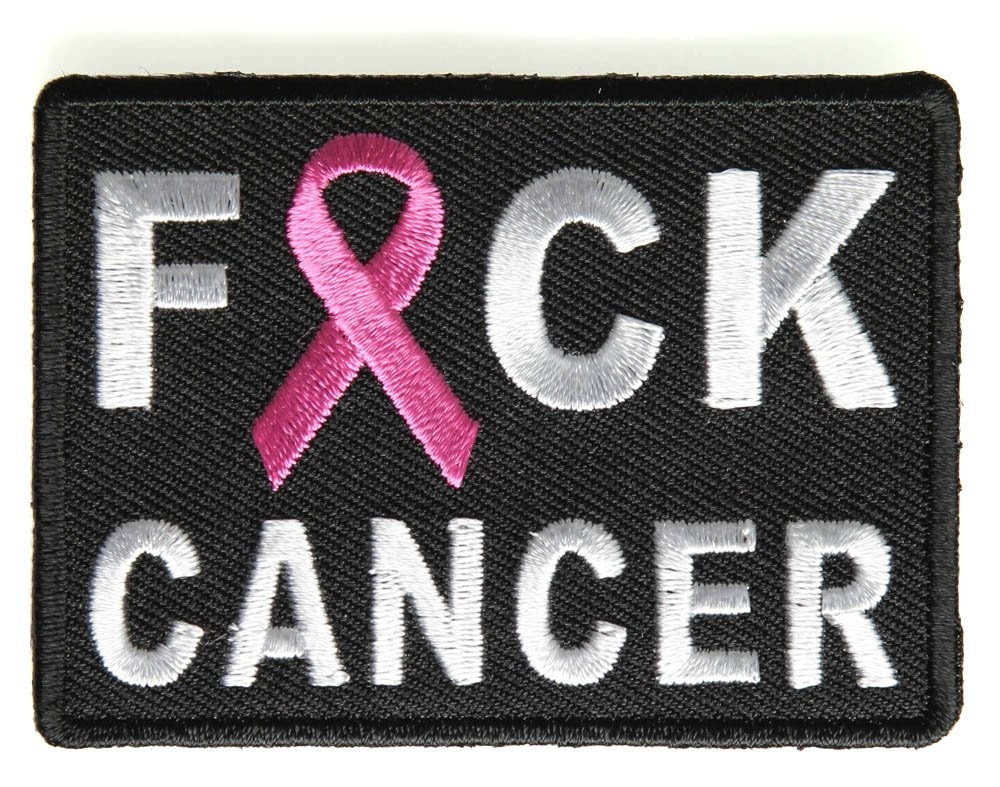 FCK CANCER Pink Ribbon Biker Motorcycle Embroidered Patch