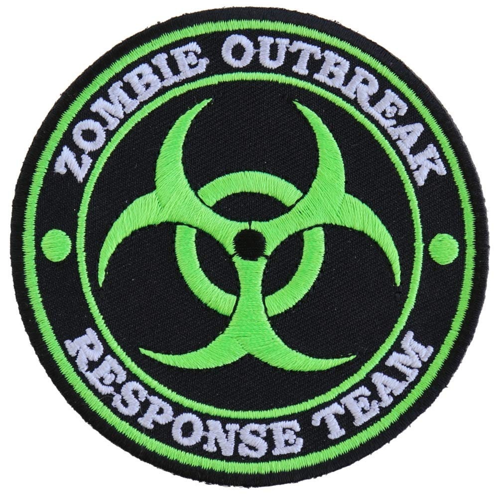 ZOMBIE OUTBREAK Response Team Green Embroidered Patch Craft Supply