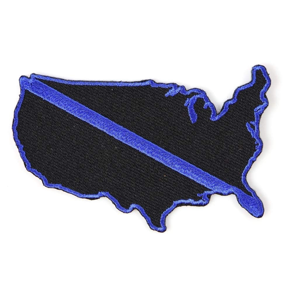 UNITED STATES Thin BLUE Line Stripe Police Law Enforcement Sheriff Embroidered Patch