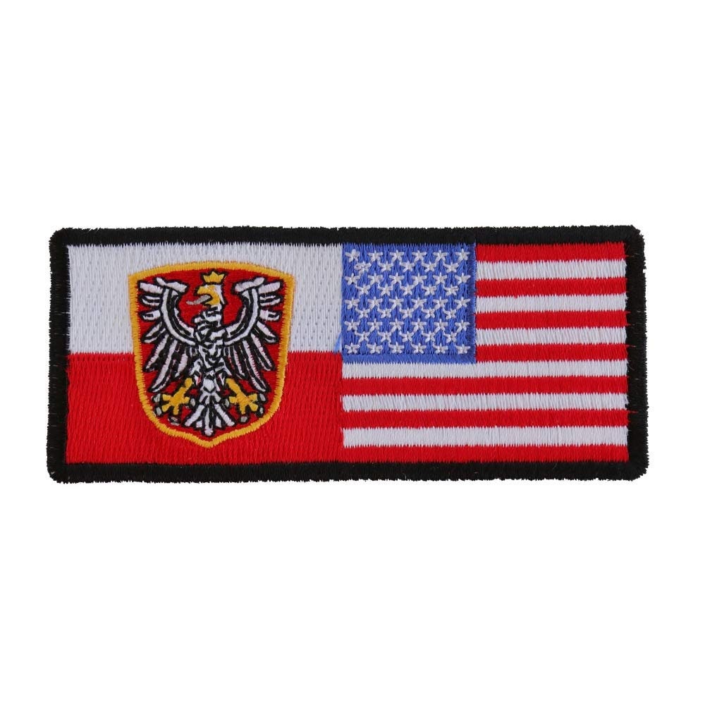 POLISH AMERICAN FLAGS Poland United States Embroidered Patch Craft Supply