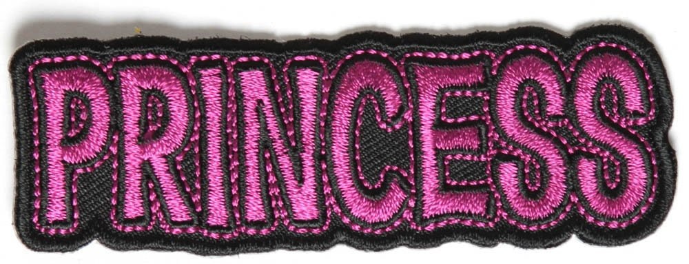 PRINCESS Pink Black Embroidered Patch