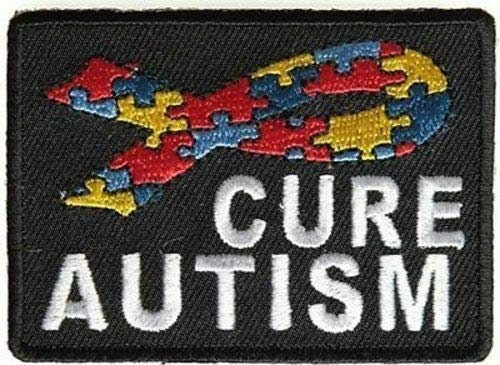 CURE AUTISM PUZZLE Ribbon Pieces Awareness Biker Motorcycle Patch