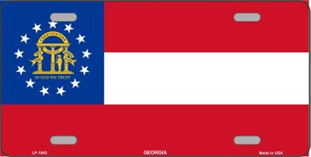 GEORGIA State Flag Metal License Plate Sign Novelty Vanity